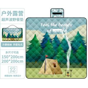 超声波野餐垫防潮垫户外露营防水草坪帐篷野餐布便携加厚地垫批发