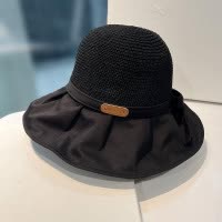 大帽檐遮脸渔夫帽女夏天遮阳帽韩版百搭户外出游防晒太阳帽子显瘦