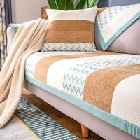 家柏饰(CORATED)北欧四季通用沙发垫防滑简约全包萬能沙发套罩布艺沙发巾沙发盖布 波浪棕 70*150cm