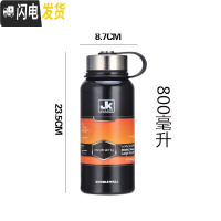 三维工匠户外运动水壶真空不锈钢保温杯太空壶提手茶杯大容量1000滤网 800-黑色