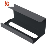 三维工匠厨房纸巾架免打孔铁艺用纸架 家用餐巾纸挂架橱柜门抽纸盒壁挂式 黑色一个