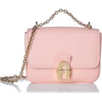 FURLA女士金属革链条肩背包实用外置口袋糖果玫瑰色