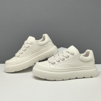 男生头层牛皮厚底百搭饼干鞋男款潮鞋欧洲站男鞋透气板鞋休闲鞋男