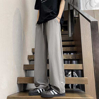 时尚男裤2026春夏新款薄款休闲裤男直筒宽松美式裤子百搭简约长裤