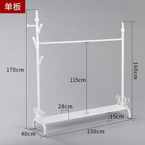 森美人简易衣帽架卧室移动挂衣架落地欧式铁艺家用衣服挂架收纳架