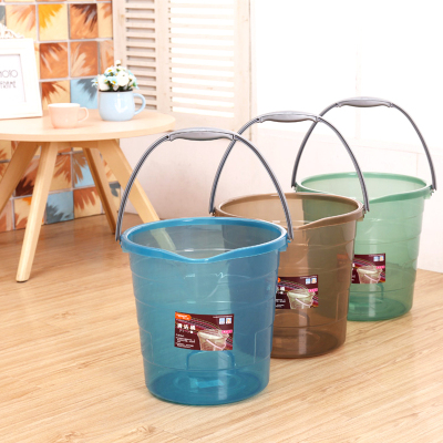 美帮汇塑料透明手提式加厚大号水桶家用清洁洗衣桶圆形储水桶小
