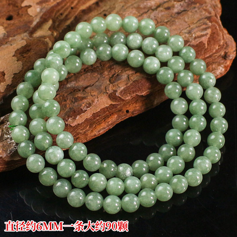 石英岩石仿佘太翠玉髓手串6MM三圈手链简约清新女生水晶玉髓饰品