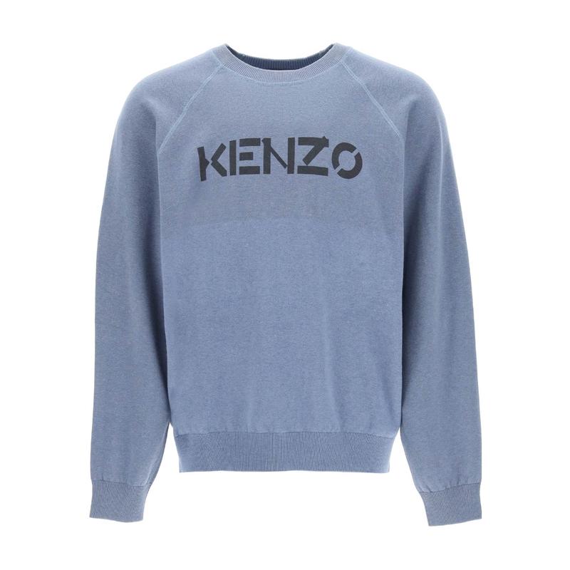 高田贤三(Kenzo)纯棉圆领徽标装饰运动卫衣男百搭休闲长袖套头衫
