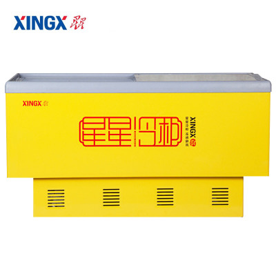 星星(XINGX)冰柜展示柜冷藏冷冻卧式冷柜超市鲜肉海鲜深底岛柜玻璃保鲜饮料雪糕 SD/SC-398BPE