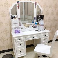 实木梳妆台收纳柜一体美式轻奢卧室简约多功能大化妆桌