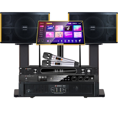 山水(SANSUI) PK-10家庭家用ktv音响套装 大功率音箱 PK10+后级功放+效果器+U段麦+3T点歌机