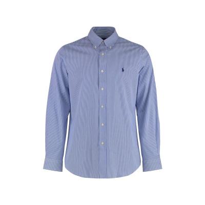 polo ralph lauren弹力条纹圆下摆男士长袖衬衫