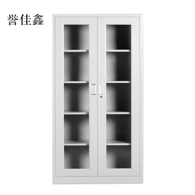 誉佳鑫钢制档案柜财务凭证柜带锁储物柜铁皮柜书柜通玻对开门文件柜