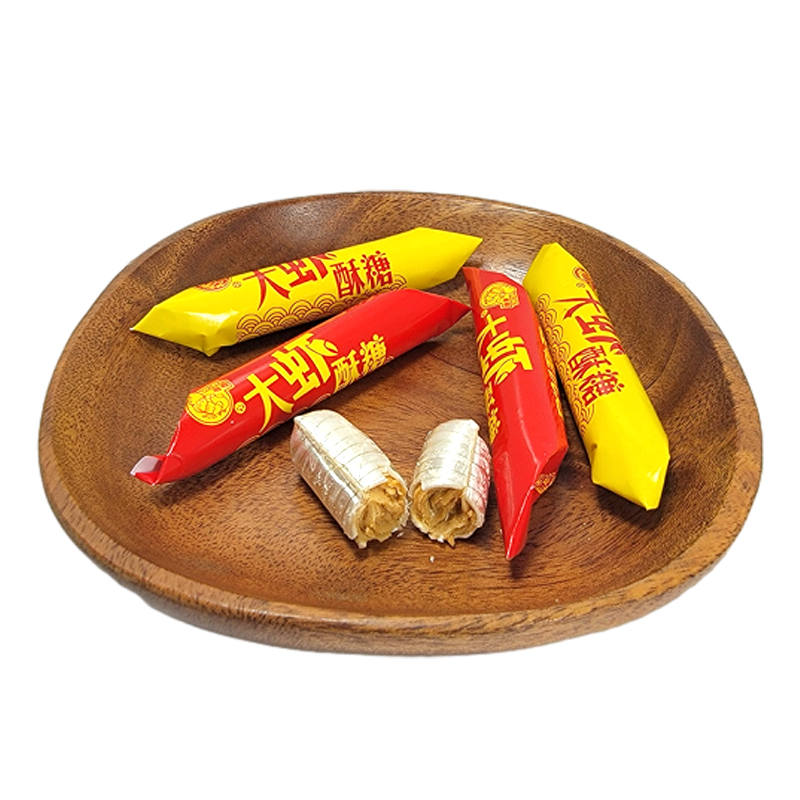 喔喔优选大虾酥糖散装250g果皮型糖果婚庆结婚喜糖年货休闲零食品