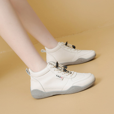 秋季新款透气ins韩版皮面鞋女学生街拍跑步运动休闲鞋B51B52
