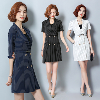 2018春秋职业女裙套装OL工装制服时尚西装连衣裙美容院工作服套裙