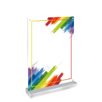 文百艺WBY-TJ01 10cm*8cm加厚亚克力台鉴 展示铭牌 (单位:个)透明色