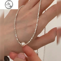 JiMi碎银几两施家珍珠项链女2023年新款设计感高级小众锁骨链轻奢颈链
