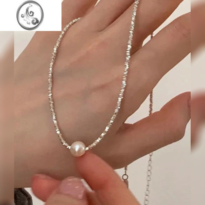 JiMi碎银几两施家珍珠项链女2023年新款设计感高级小众锁骨链轻奢颈链
