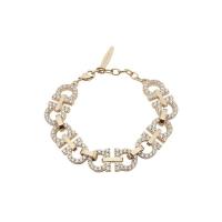 Ferragamo女士闪耀水钻装饰金属链条手链时尚优雅百搭配饰