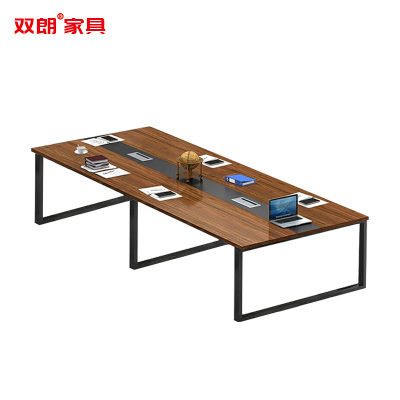 双朗 钢架会议桌按米计算 SL-SF102575B 1000*1500*750mm 胡桃色 米