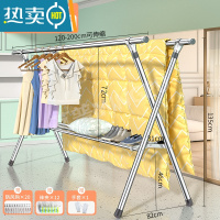 敬平晾衣架落地折叠室内凉衣杆不锈钢伸缩式晒衣架家用阳台晒被子器 ❤加强伸缩鞋架款☆2.0米❤多功能晾晒 25管径 中