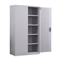 乙壬重型工具柜加厚物件工具储物柜工厂铁皮柜汽修厂零件收纳柜白色五层带挂版