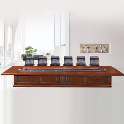 慧采云 办公家具油漆大型会议桌办公桌洽谈桌培训桌椅会客桌大办公桌6m