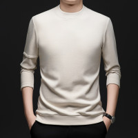 半高领打底衫长袖T恤男士春秋季新款时尚休闲年轻男士宽松T恤衫