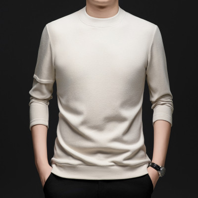 半高领打底衫长袖T恤男士春秋季新款时尚休闲年轻男士宽松T恤衫