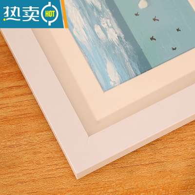 敬平油画棒作品保存画框装裱正方形四宫格九宫格相框摆台立体摆件 平面款 白色 方8寸(外框23.3*23.3cm)