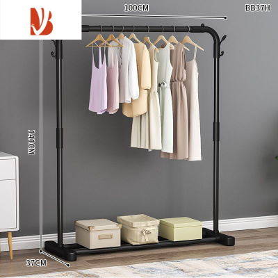 三维工匠简易晾衣架落地卧室衣帽架宿舍折叠可移动单双杆挂衣架立式晒衣架