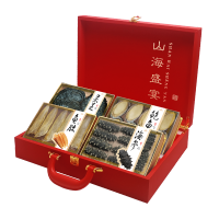 菌益 山珍海味礼盒(海参+鱼胶+鲍鱼+灵芝)滋补品礼包春节送礼