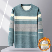 冬季新款加绒加厚保暖针织衫日常休闲加绒毛衫青年男装
