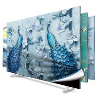 幸福派 电视机罩防尘罩55英寸50曲面液晶欧式壁挂式简约现代电视机罩 030蓝孔雀 58-60寸(140*85cm)