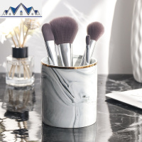 ins北欧化妆刷收纳筒 桌面美妆刷具眉笔梳子眼影刷子收纳盒笔刷桶 三维工匠