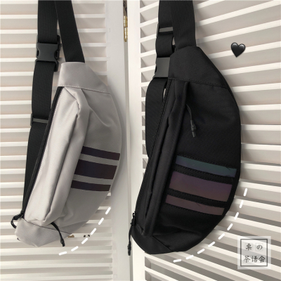 韩国ins暗黑系工装港风胸包女日系原宿ulzzang死飞骑行斜挎包腰包