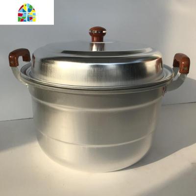 封后老式家用铝蒸锅蒸馒头加厚烧水铝锅双层大容量铝汤锅多功能健康锅 FENGHO 特厚单蒸片24厘米(适合2-3人用) 耐