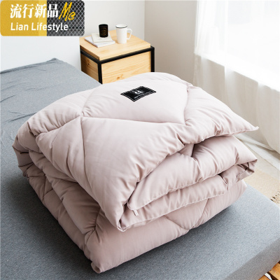 简约纯色秋冬磨毛被子春秋被芯单双人四季被褥 三维工匠