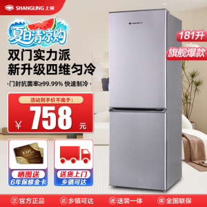 上菱 181升双门冰箱 低温补偿 节能低音 持久锁冷保鲜 冷藏冷冻小型家用两门电冰箱 BBM181L(铂银)