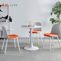 质凡时尚岩板圆桌洽谈桌椅组合餐桌小圆桌子洽谈桌 一桌三椅