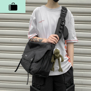 日系街头潮流潮牌男士工装包学生休闲斜挎包女单肩斜挎包背包书包NEW LAKE男士斜挎包