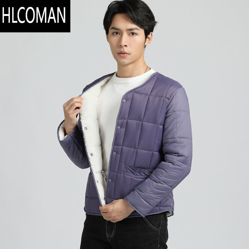 hlcoman棉衣男加绒加厚短款轻薄小棉袄内穿羔绒打底防寒服p暖内胆