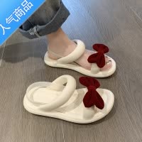 SUNTEK凉鞋女夏季百搭2023年新款蝴蝶结潮仙女风配裙子法式罗马凉鞋厚底