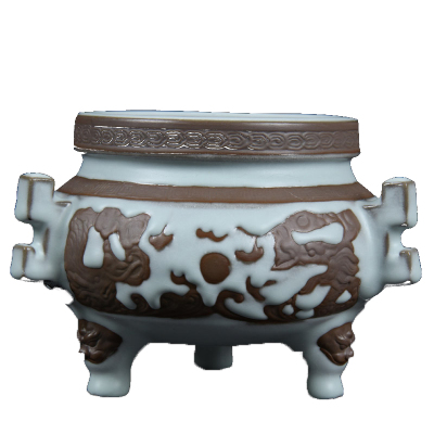 唐宏坊汝窑香炉盘香檀香炉室内香薰炉卧室盘香仿古薰香炉龙纹鼎古熏炉款式六