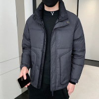 男装新款秋冬季羽绒服男潮牌时尚白鸭绒加厚保暖立领纯色男士外套