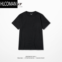 HLCOMANulzzang复古潮牌短袖T恤2025夏季新品纯色透气大码I男女白T半袖