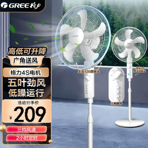 格力(GREE)落地扇电风扇家用立式落地风扇节能摇头定时大风量5叶扇电扇风扇落地轻音机械16寸FD-40X52