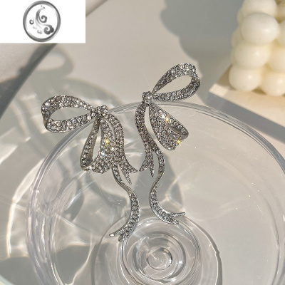 JiMi飘带蝴蝶结新款夸张耳环少女轻奢小众设计感高级精致耳钉气质耳饰