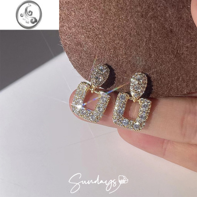 JiMi「璀璨银河」超闪锆石耳钉小众设计感高级感耳饰蚊香盘耳夹无耳洞